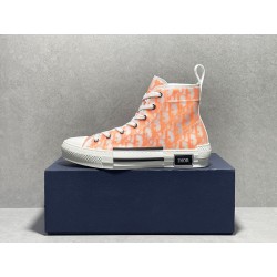 DIOR B23 High Orange Oblique Canvas Sneaker