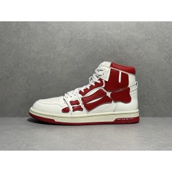 GT Amiri Skel High Top Sneakers White Red