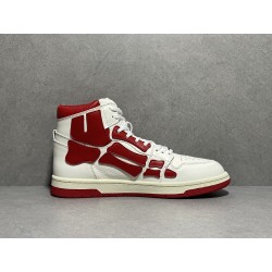 GT Amiri Skel High Top Sneakers White Red