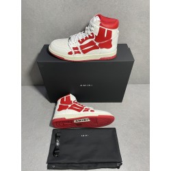 GT Amiri Skel High Top Sneakers White Red