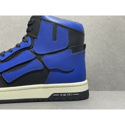 GT Amiri Skel High Top Black Royal Blue