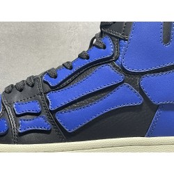 GT Amiri Skel High Top Black Royal Blue