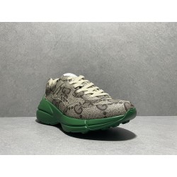 GT Gucci 100 GG Canvas Rhyton Green Sneaker  ‎