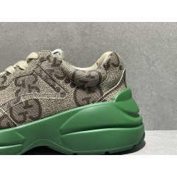 GT Gucci 100 GG Canvas Rhyton Green Sneaker  ‎