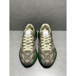 GT Gucci 100 GG Canvas Rhyton Green Sneaker  ‎