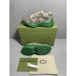 GT Gucci 100 GG Canvas Rhyton Green Sneaker  ‎