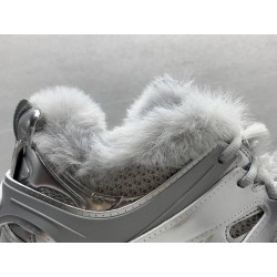 GT Balenciaga FLUFFY TRACK Fur Silver