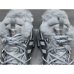 GT Balenciaga FLUFFY TRACK Fur Silver