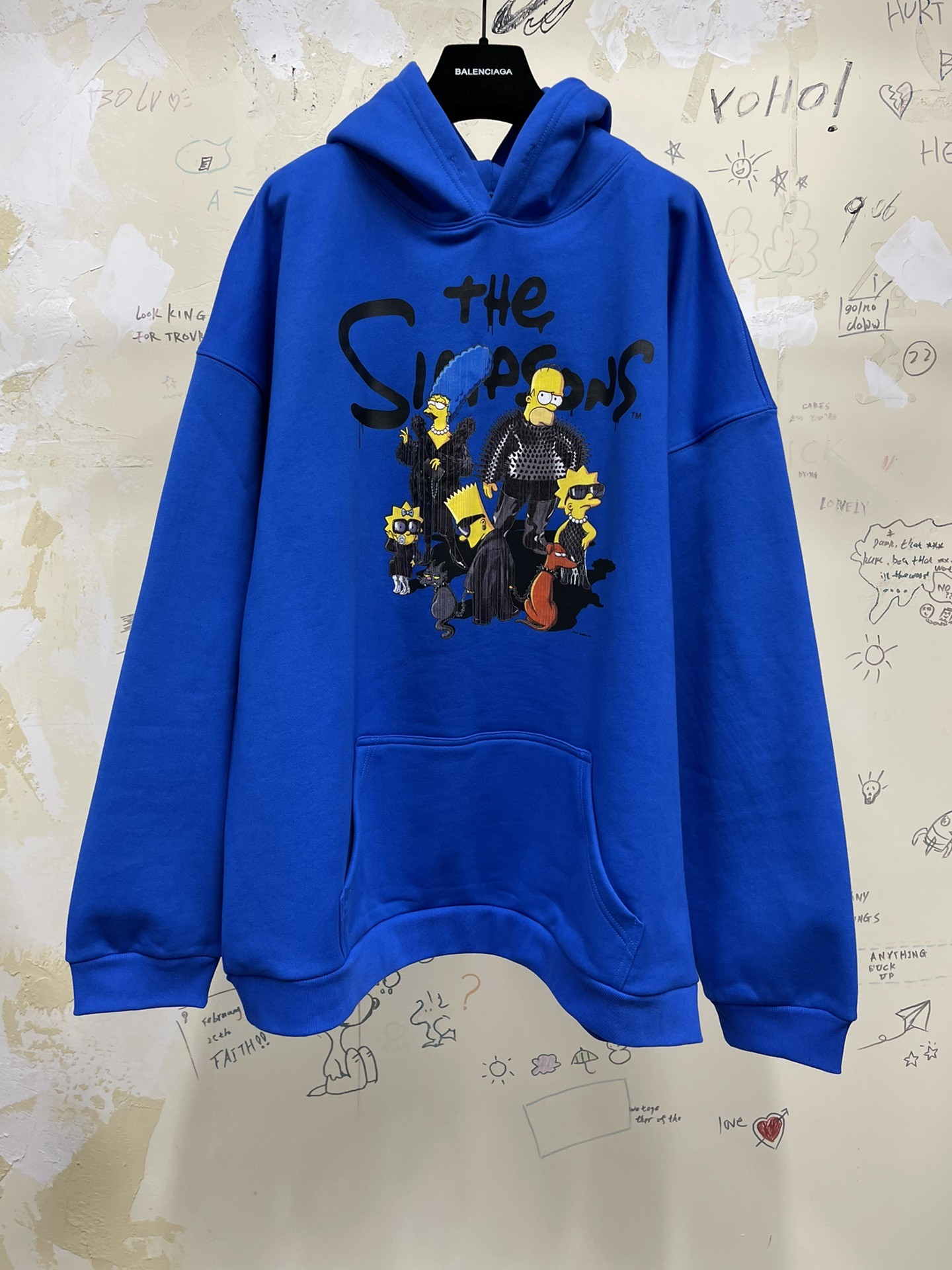 Balenciaga Simpsons Blue Hoodie 674986TLVG84210 Balenciaga Simpsons Blue Hoodie 674986TLVG84210