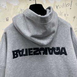 GT Balenciaga Turn Wide Fit Hoodies Grey 674986TLVB41167