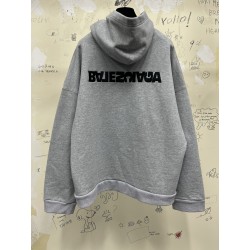 GT Balenciaga Turn Wide Fit Hoodies Grey 674986TLVB41167