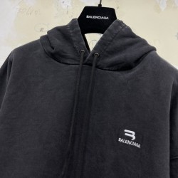 GT Balenciaga Sporty B Logo Hoodie Black 600583TLVA11070