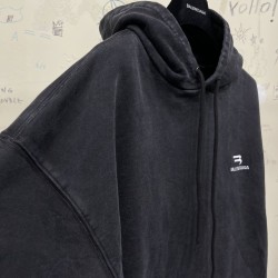 GT Balenciaga Sporty B Logo Hoodie Black 600583TLVA11070