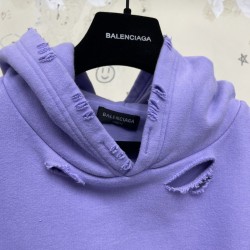 Balenciaga Destroyed Hoodie Purple