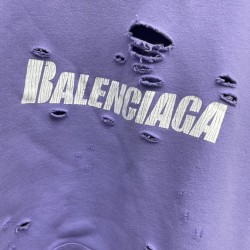 Balenciaga Destroyed Hoodie Purple