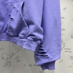 Balenciaga Destroyed Hoodie Purple