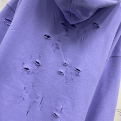 Balenciaga Destroyed Hoodie Purple