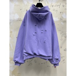 Balenciaga Destroyed Hoodie Purple