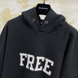 GT Balenciaga Free No Rib Hoodie Black