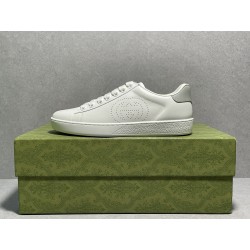 GT Gucci Ace Perforated Interlocking G White Grey