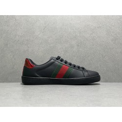 GT Gucci Ace Black Leather Sneaker
