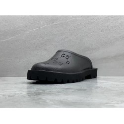 GT Gucci Elea GG Slip On Sandal Black