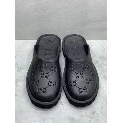 GT Gucci Elea GG Slip On Sandal Black