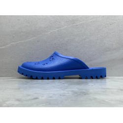GT Gucci Elea GG Slip On Sandal Bright Blue