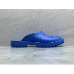 GT Gucci Elea GG Slip On Sandal Bright Blue