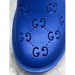 GT Gucci Elea GG Slip On Sandal Bright Blue