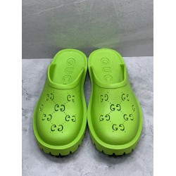 GT Gucci Elea GG Slip On Sandal Green