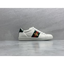 GT Gucci Ace White Leather Embroidered Bee