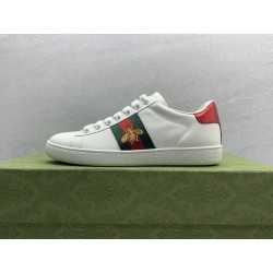 GT Gucci Ace White Leather Embroidered Bee