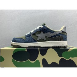 A Bathing Ape Bape SK8 Sta Army Green Dark Blue