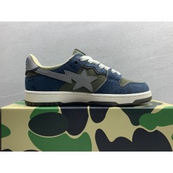 A Bathing Ape Bape SK8 Sta Army Green Dark Blue