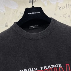 GT Balenciaga Jersey Logo Embroidered Black Tee 38063312418722052