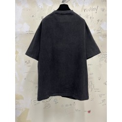 GT Balenciaga Jersey Logo Embroidered Black Tee 38063312418722052