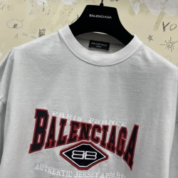 GT Balenciaga Jersey Logo Embroidered White Tee 38063312418158412
