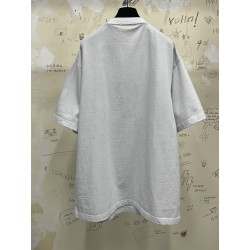 GT Balenciaga Jersey Logo Embroidered White Tee 38063312418158412