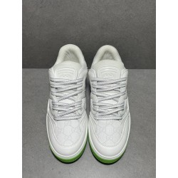 GT Gucci Basket Low White Green 698785 2SHG0 9089