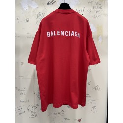 GT Balenciaga Cotton Logo Embroidered Red Tee 0400016369684