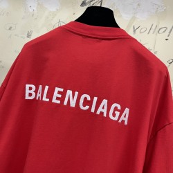 GT Balenciaga Cotton Logo Embroidered Red Tee 0400016369684