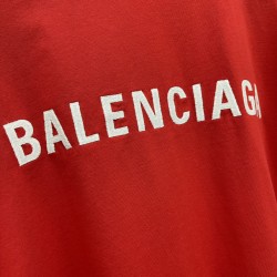 GT Balenciaga Cotton Logo Embroidered Red Tee 0400016369684