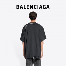 GT Balenciaga Layered Effect Distressed Tee 704056TMVA5