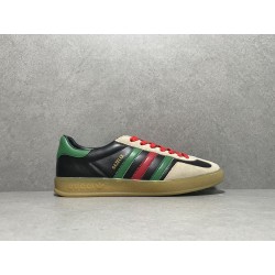 GT Gucci Gazelle Sneaker ‎Black Leather 726487AAA439549