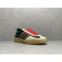 GT Gucci Gazelle Sneaker ‎Black Leather 726487AAA439549