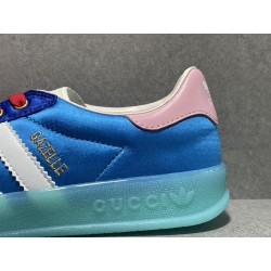 GT Gucci Gazelle Sneaker Light blue Silk Duchesse 707867 U7R10 3660