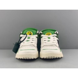 GT Off White Midtop Sponge Sneakers White Green