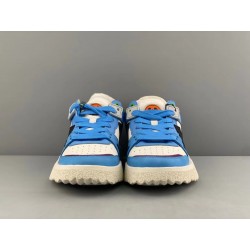 GT Off White Midtop Sponge Sneakers White UNC Blue