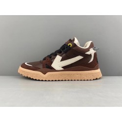 GT Off White Midtop Sponge Sneakers Brown